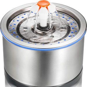 iPettie Pet Water Fountain Stainless Steel, 84oz/2.5L, 4-Stage Filtration - NEW